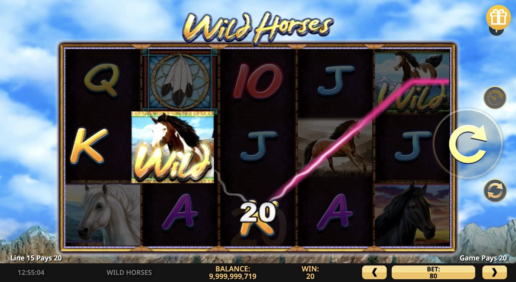 Интерфейс игры Wild Horses в Pokerdom