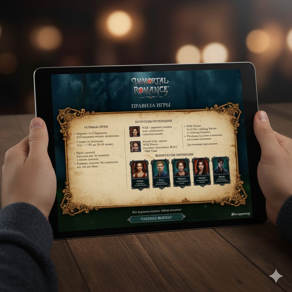 Раздел правил игры Immortal Romance