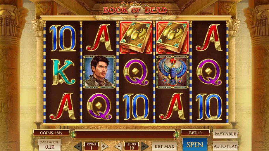 Book of Dead slot on the Pokerdom platform with an Egyptian theme