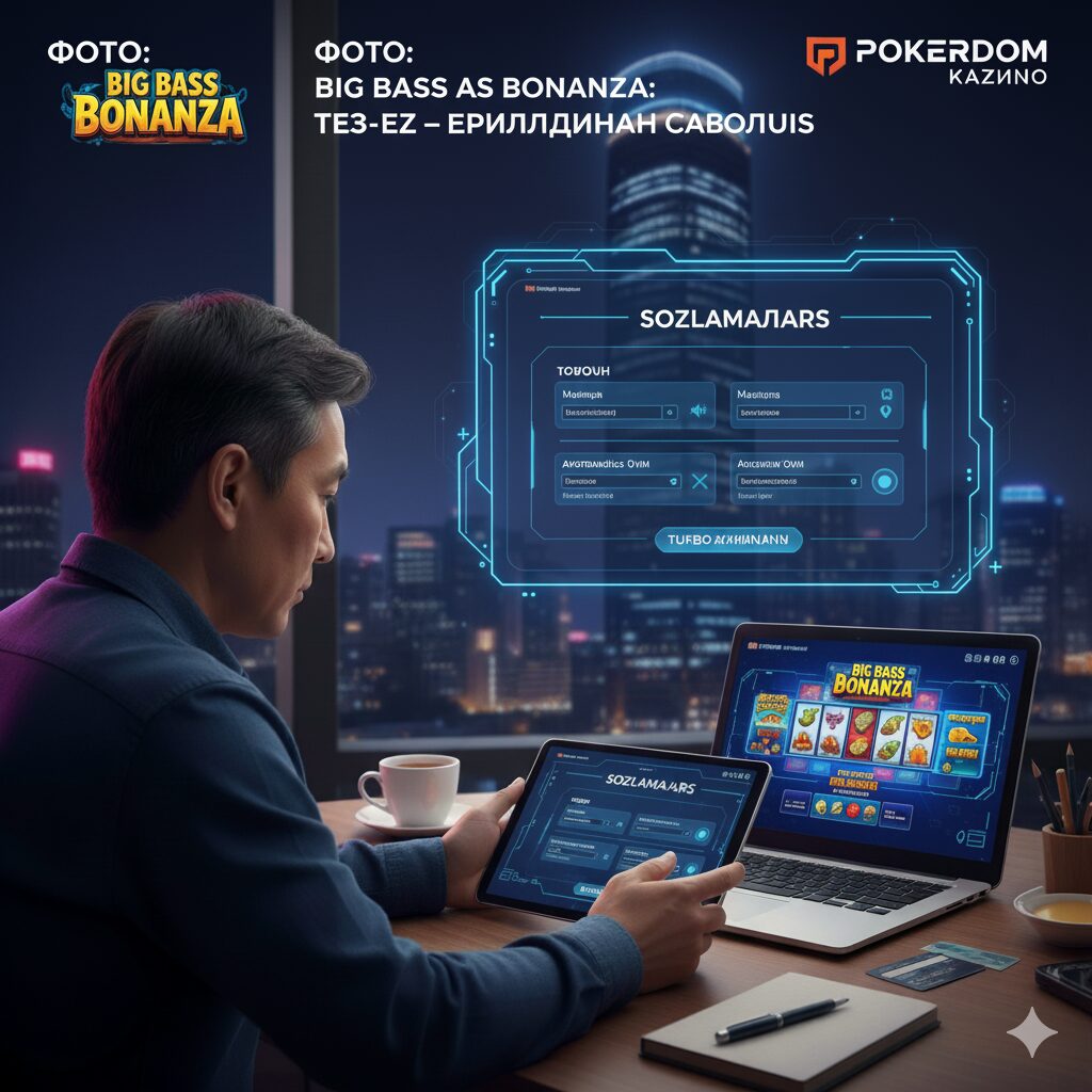 Меню настроек слота Big Bass Bonanza с опциями звука и автоигры