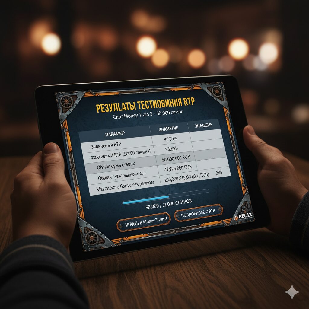 Таблица с результатами тестирования RTP слота Money Train 3 за 50000 спинов