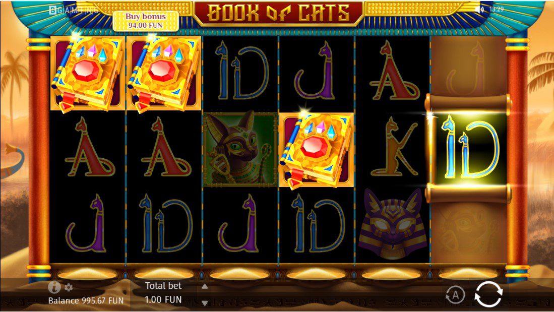 Bonus round of free spins in Book of Cats Megaways