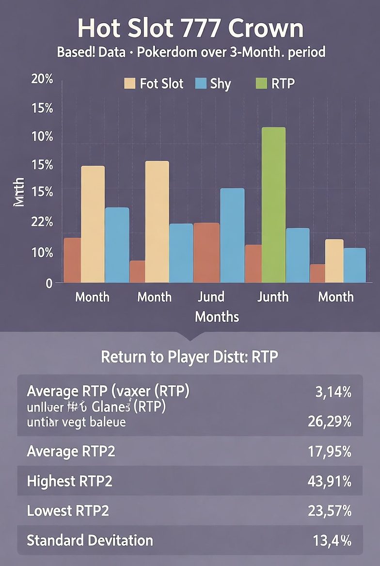 RTP distribution graph in Hot Slot 777 Crown slot based on Pokerdom data for 3 months