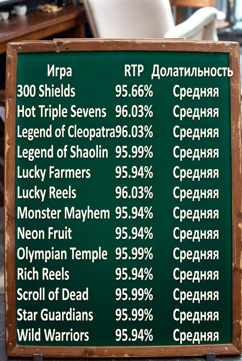 Таблица сравнения RTP и волатильности игр Evoplay