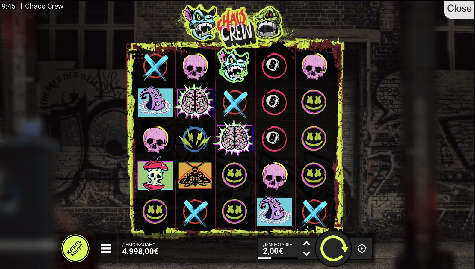 Бонусный раунд в слоте Chaos Crew, казино Pokerdom