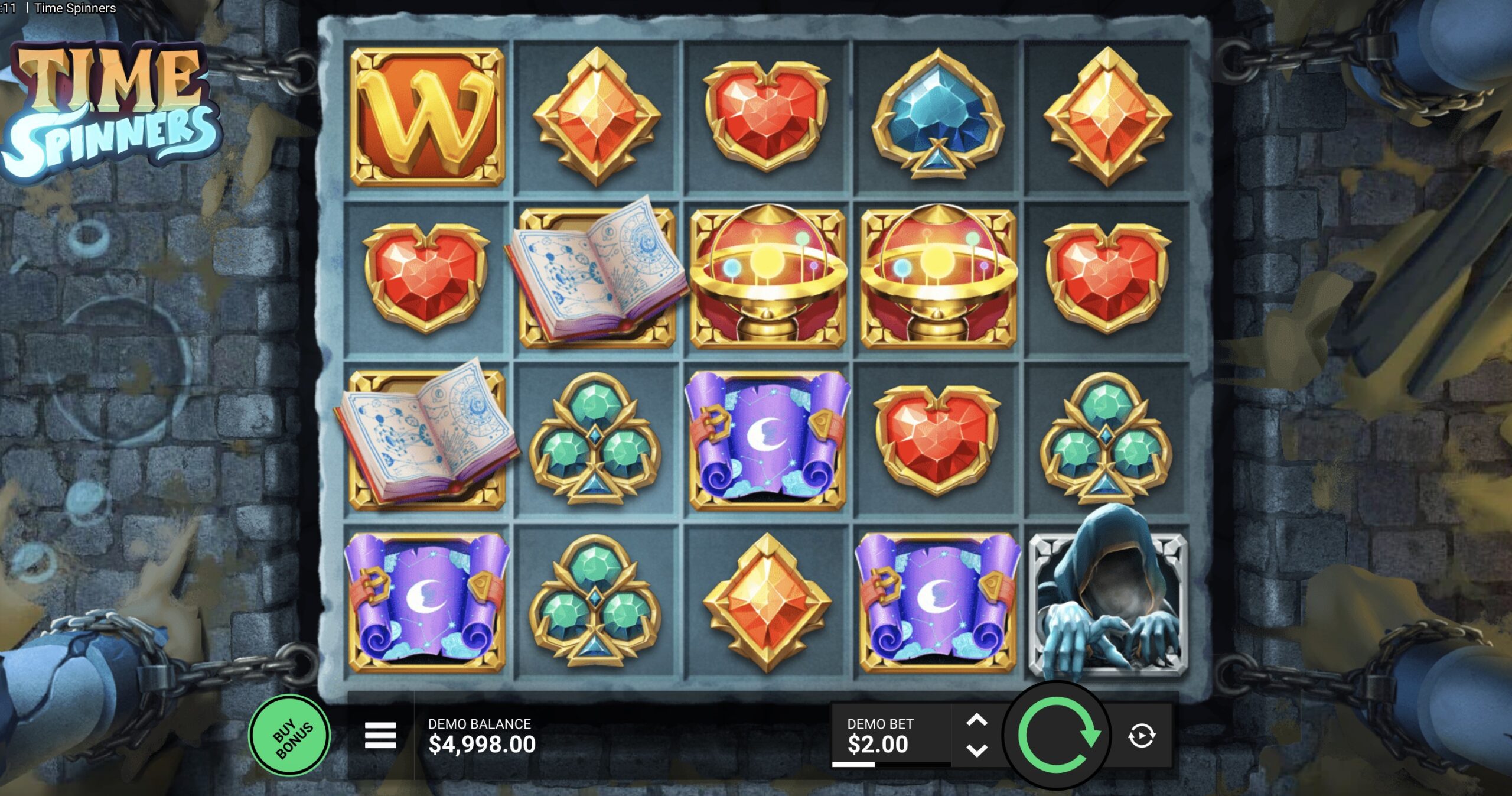 Система множителей и каскадных выплат в слоте Time Spinners Pokerdom